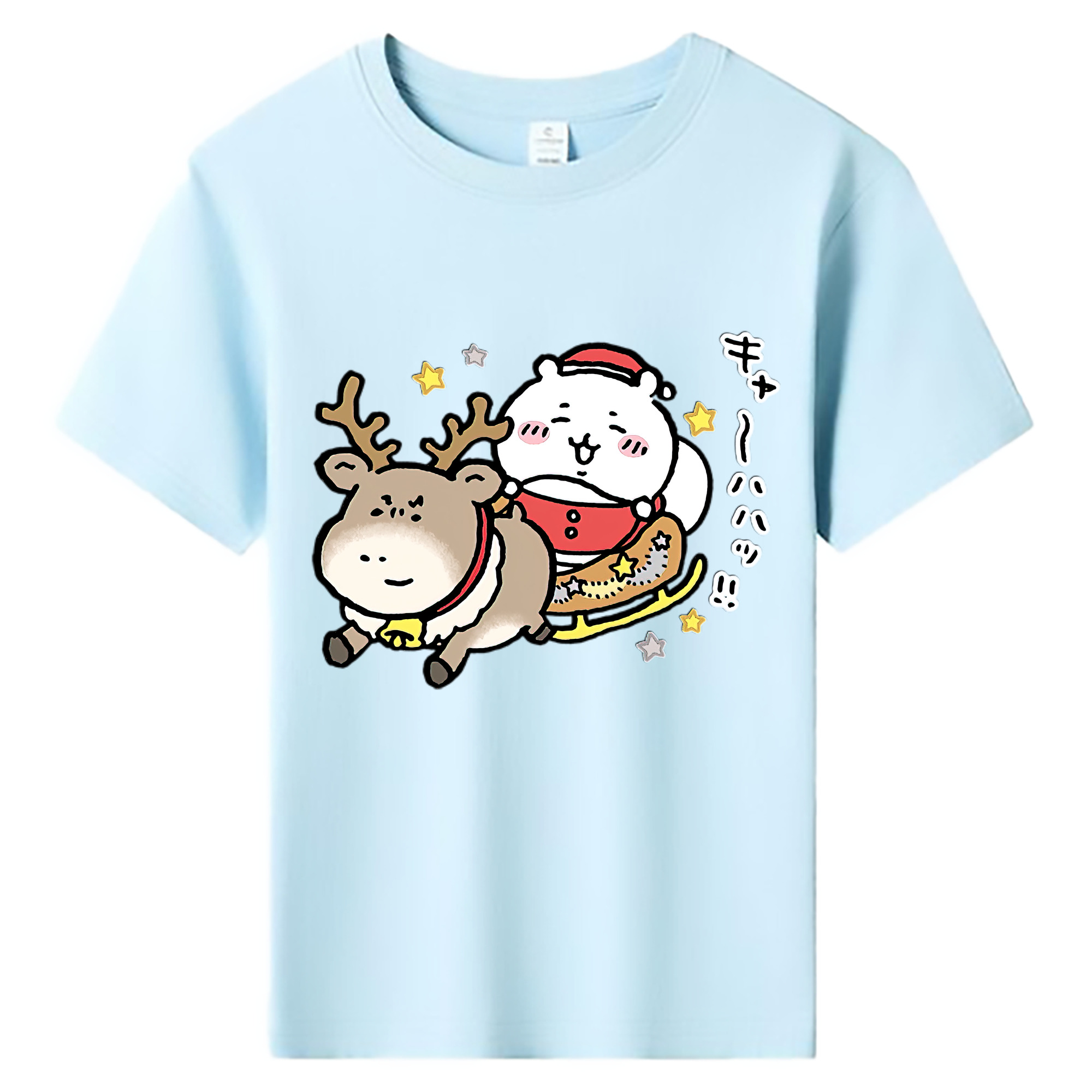 （画像用） ちいかわ ちいかわ Chii-kawa chiikawa 綿100％キッズTシャツ（フロントプリント）